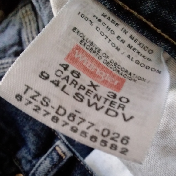 2/$15 Wrangler Carpenter Utility Jeans 46 x 30 - Picture 7 of 7